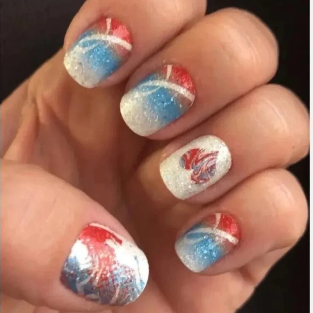 *Retired* Color Street: Take My Hand | Patriotic Red White Blue Heart Ribbon - Picture 5 of 8